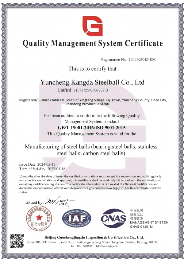 ISO9001 Certified Condar Factory producerer ROHS og når testede stålkugler, velkommen til at købe!